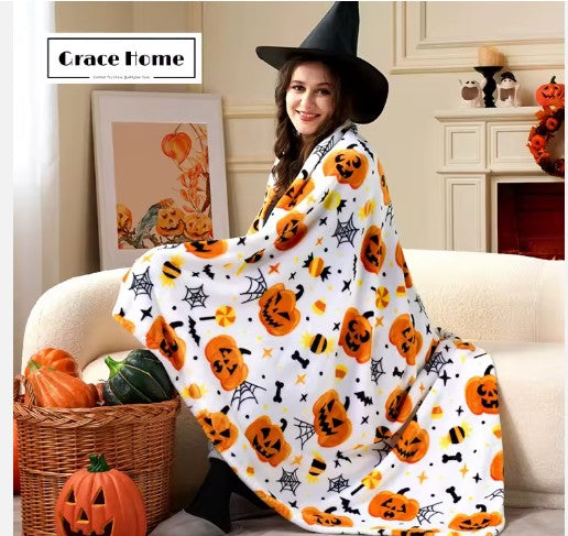 Pumpkin Themed Throw Blanket