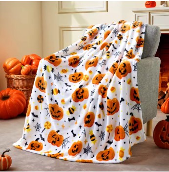 Pumpkin Themed Throw Blanket